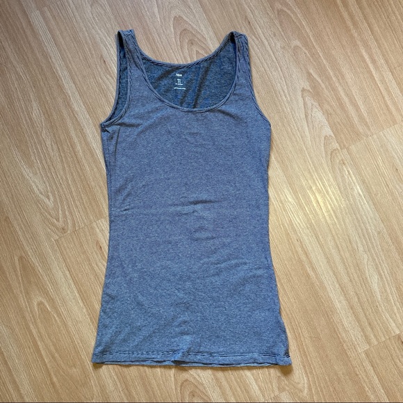 H&M grey striped tank top, size small - Picture 2 of 4